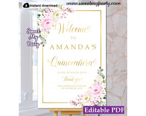 Quinceañera welcome sign,Quinceanera welcome sign,(135)
